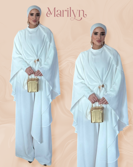 طقم محتشم 3 قطع بإكسسوار ذهبي