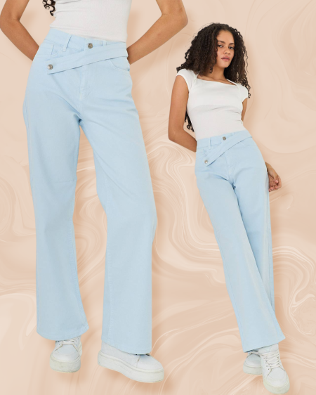 جينز Cross Waist - ازرق سماوي