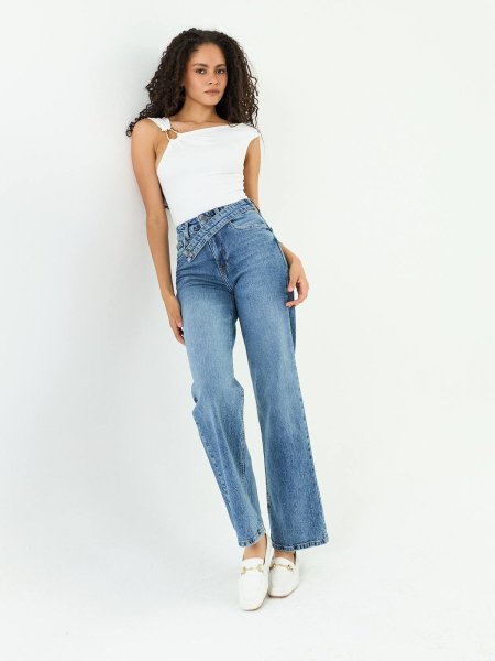 جينز Cross Waist - ازرق