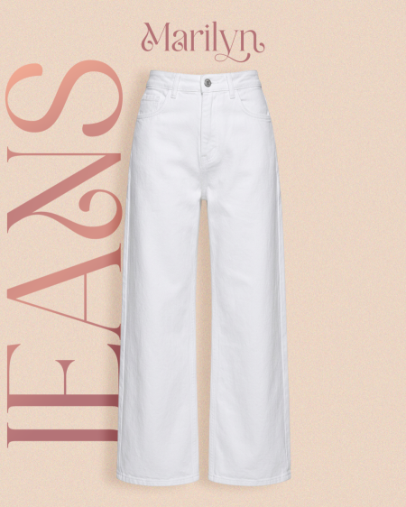 جينز الأبيض Wide Leg